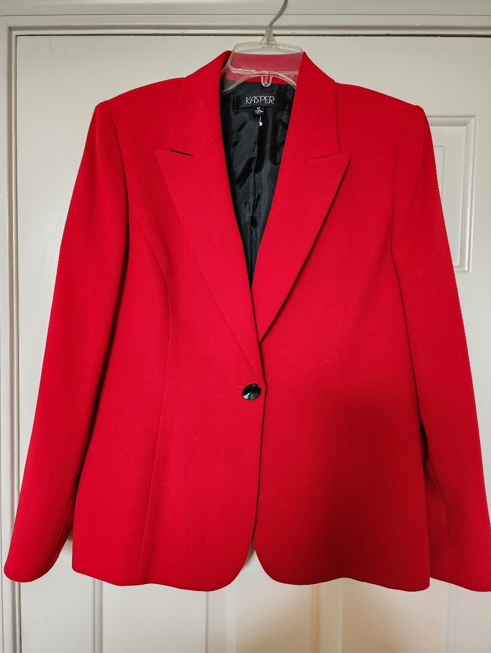 Kasper Women's Bright Red Single-Button Tailored Blazer